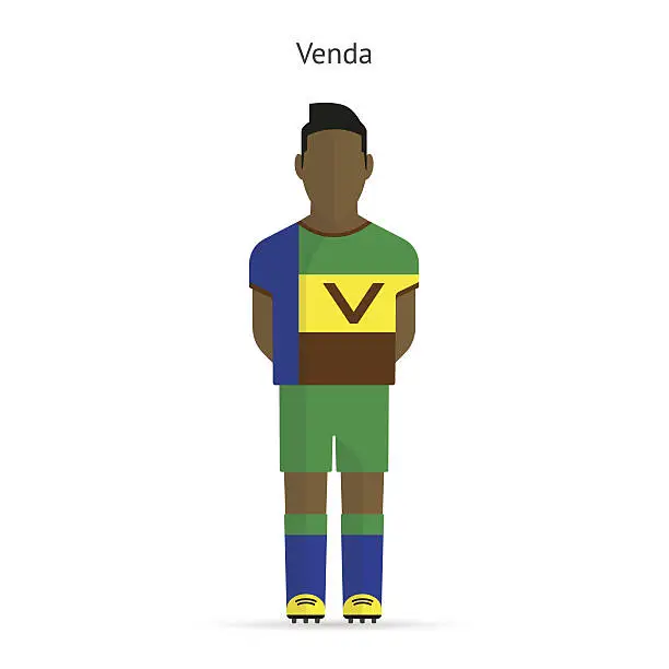 Vector illustration of Venda football player. Soccer uniform.