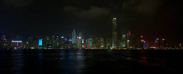 istock Panorama of Hong Kong skyline at night 490777909