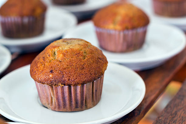 istock Homemade vegan banana muffins, selective focus 490778143
