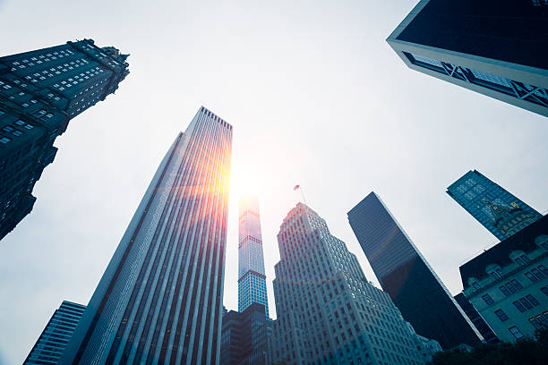 istock High rise buildings and bright sun, New York 490778924