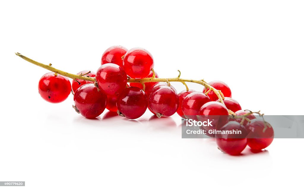 Ripe red currant on a white background Ripe red currant on a white background. 2015 Stock Photo