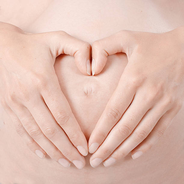 istock Pregnant Woman Heart Shape Hands on Belly 490782242