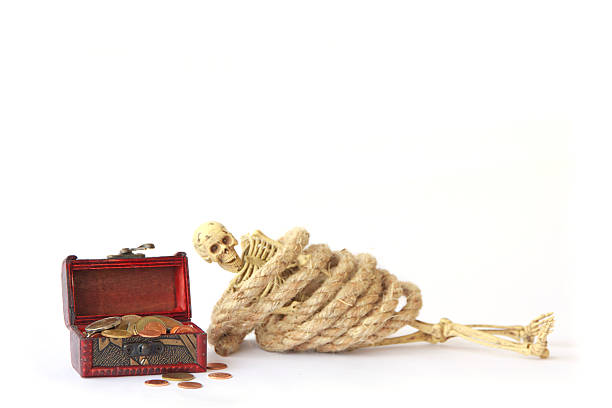istock Stock Photo: Still life with Human skeleton with rope 490782682