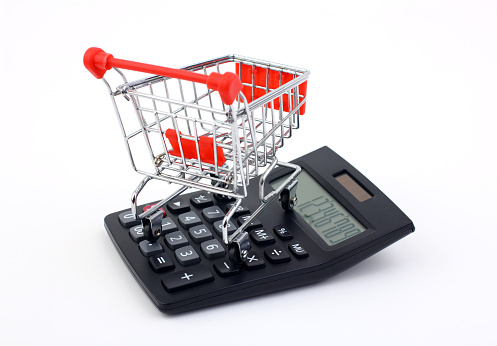 Shopping cart with calculator