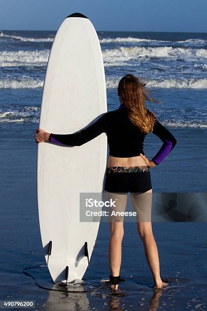 Woman With Surfboard Stock Photo - Download Image Now - 20-29 Years, 2015, Active Lifestyle
