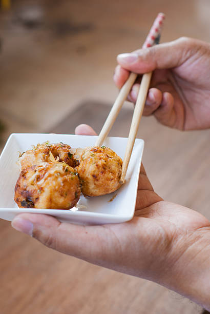 istock Takoyaki octopus balls - Japanese food 490798945