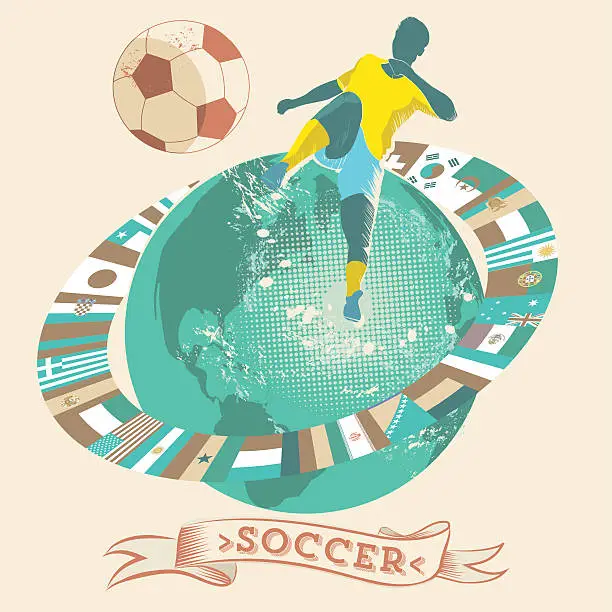 Vector illustration of soccer world symbol