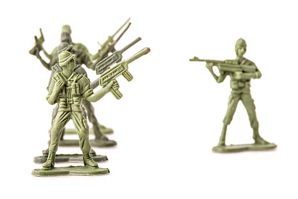 istock Plastic Toy Soldiers on white background 490802756