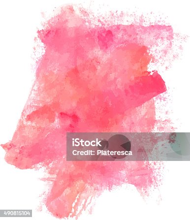 istock Abstract artistic pink watercolor stain, vector, design template 490815104