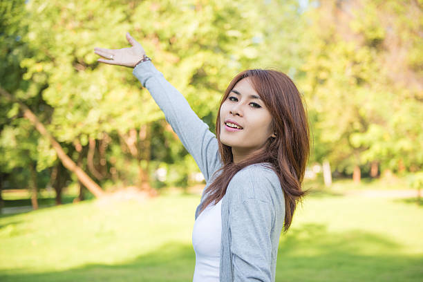 istock Young lady relax in natural garden 490816844