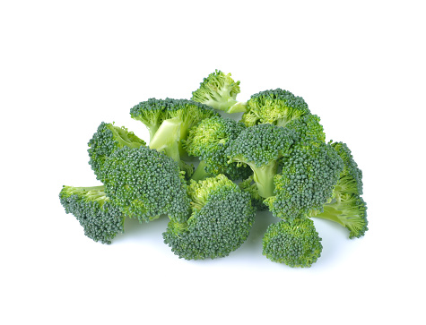 fresh broccoli on white background