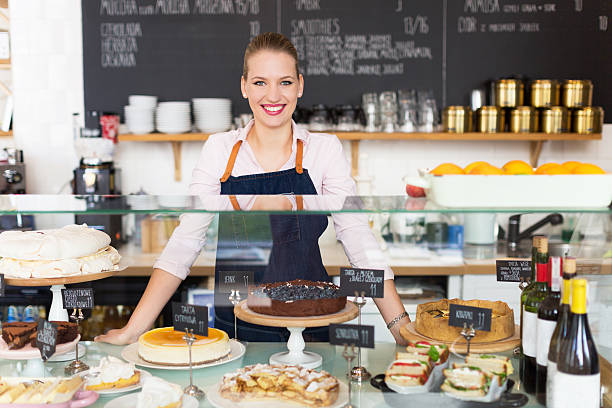 istock Woman working at cafe 490819056