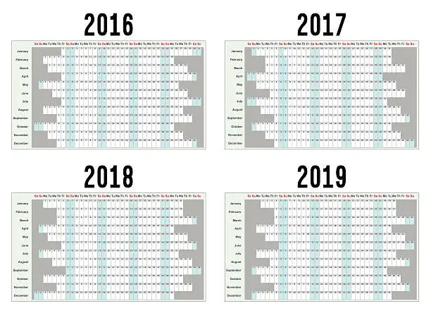 Vector illustration of Year Planners