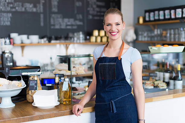 istock Small business owner standing in coffee shop 490819400
