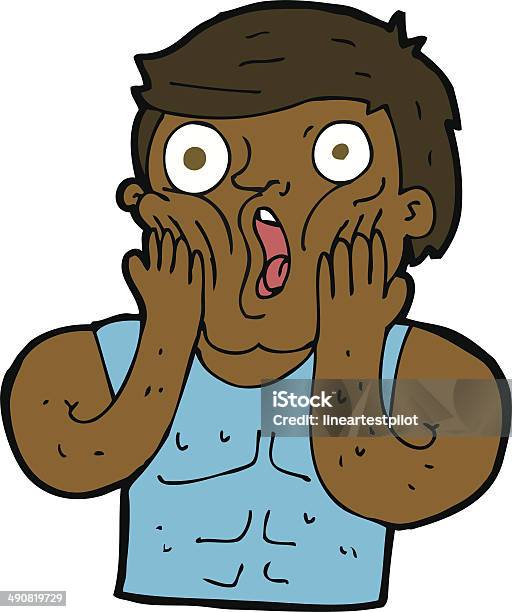 Cartoon Shocked Gym Man Stock Illustration - Download Image Now - Adult, Cheek, Cheerful