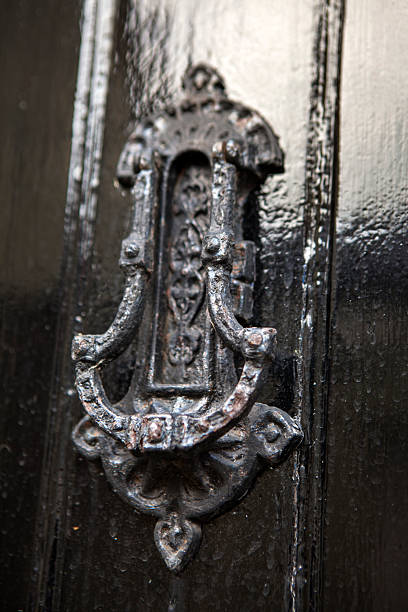 istock Old Entrance Door with knocker 490819858