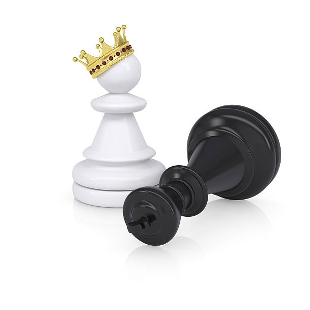 istock Black defeated chess king is near pawns 490820577