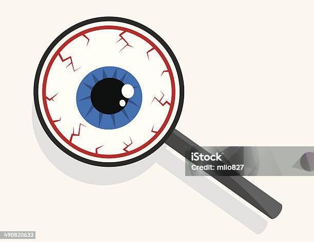 Magnifying Glass Eyeball Stock Illustration - Download Image Now - Asking, Aspirations, Blue