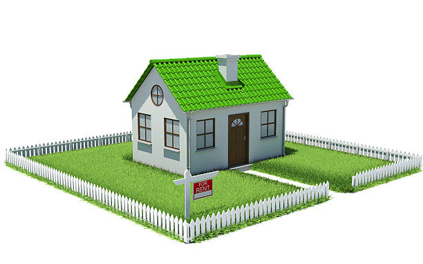 istock House on plot of grass with fence 490820651