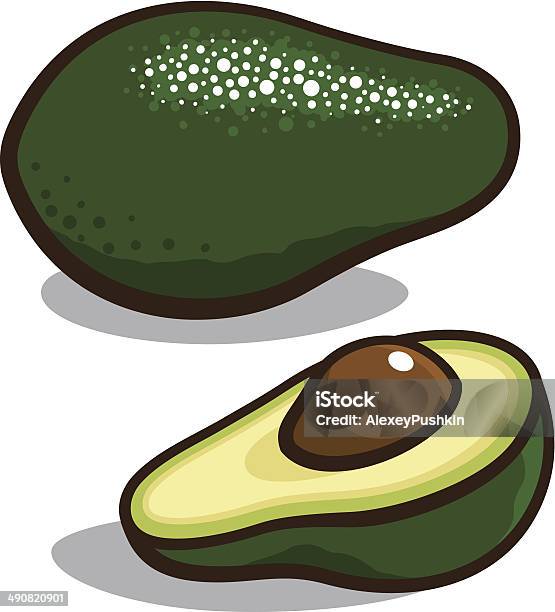 Avocado Stock Illustration - Download Image Now - Avocado, Cross Section, Cut Out