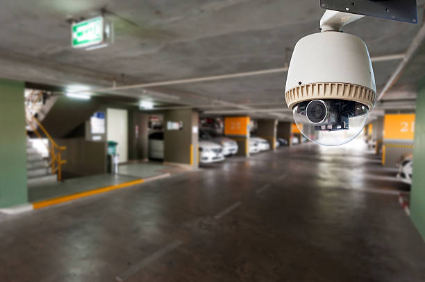 istock CCTV Camera Operating in car park building 490821091