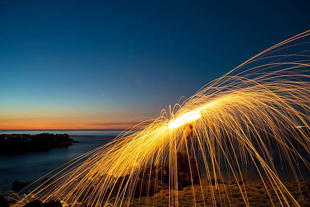 istock steel wool light painting splay at beach 490823274