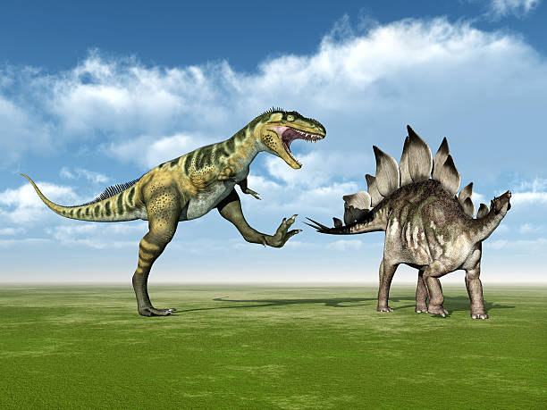 istock Bistahieversor and Stegosaurus 490823515
