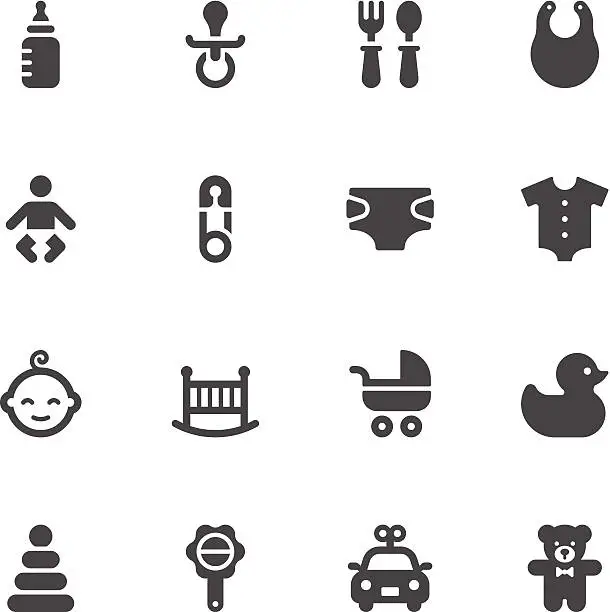 Vector illustration of Baby icons