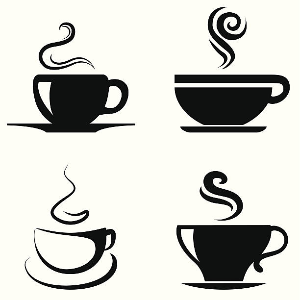 filiżanka kawy wektor icon- - cappuccino swirl coffee cafe stock illustrations