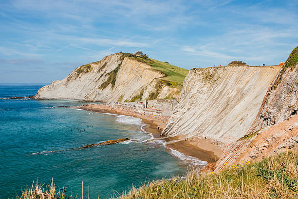 istock Itzurun Beach and flysch in Zumaia, Spain 490824315