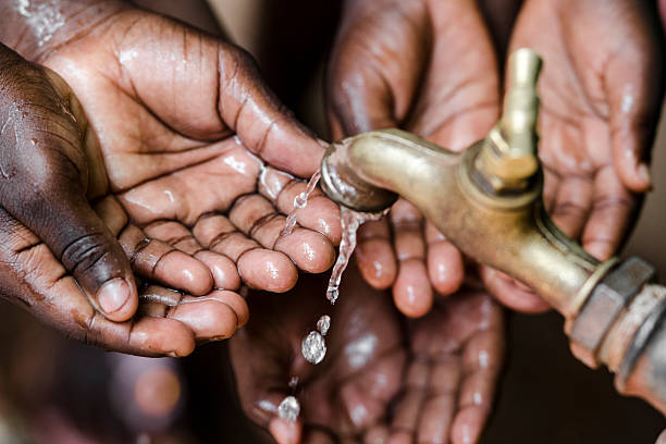 Health Symbol - Water Scarcity in African Countries stock photo