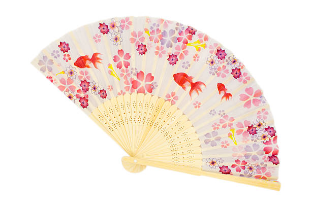 istock traditional japanese fan isolated white background 490846014