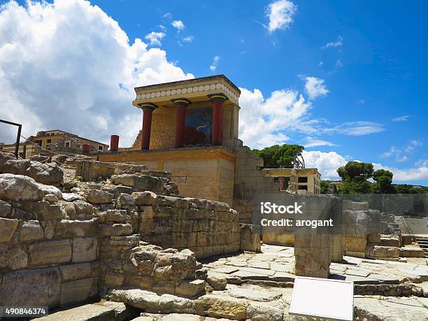 Ruins Of The Minoan Palace Knossos In Herakliongreece Stock Photo - Download Image Now