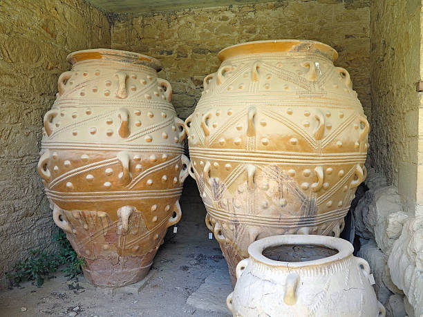 istock Ancient clay Minoan amphora in Crete, Greece 490846404