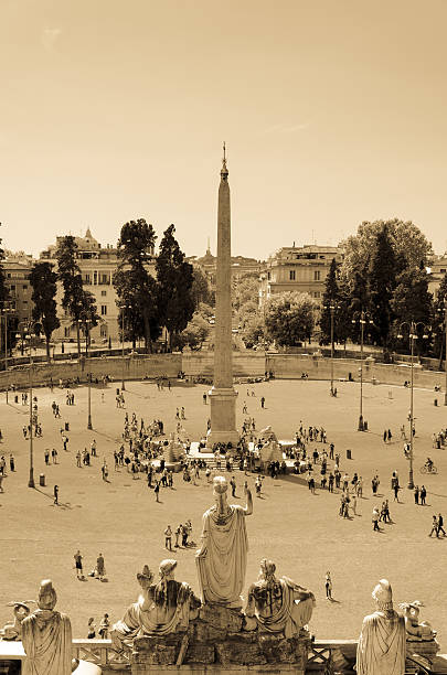 plaza del pueblo - fontana della dea roma fotografías e imágenes de stock