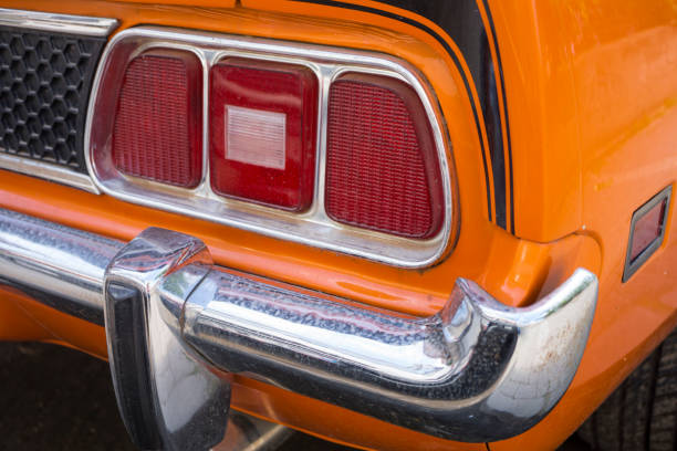 istock Orange American Classic Car Detail 490849585