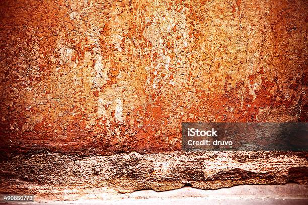 Grunge Texture Muro - Fotografie stock e altre immagini di Antigienico - Antigienico, Arancione, Arrugginito