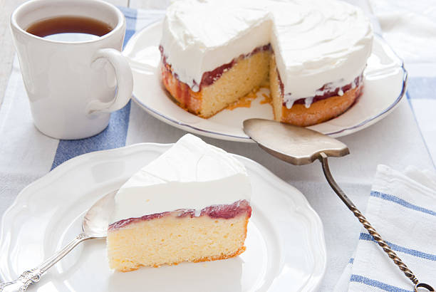 istock Slice of delicious Strawberry Sponge Cake 490850877