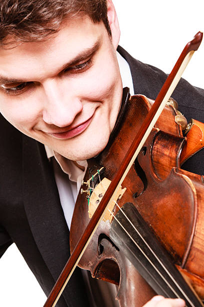 istock Man violinist playing violin. Classical music art 490851203