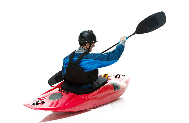 istock Rear view of man kayaking 490852561