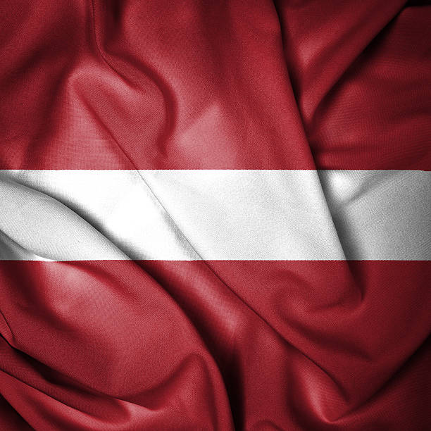 istock Close up Flag of Latvia 490852709