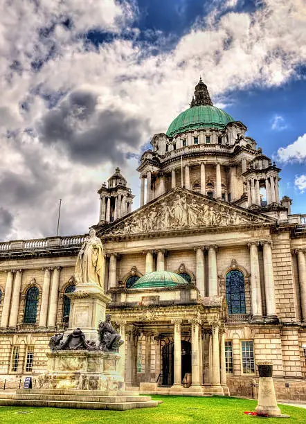 Photo of Queen Victoria Memorial and Belfast City Hall - Northern Ireland