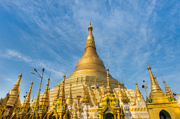 istock shwedagon pagoda on blue sky background 490854752