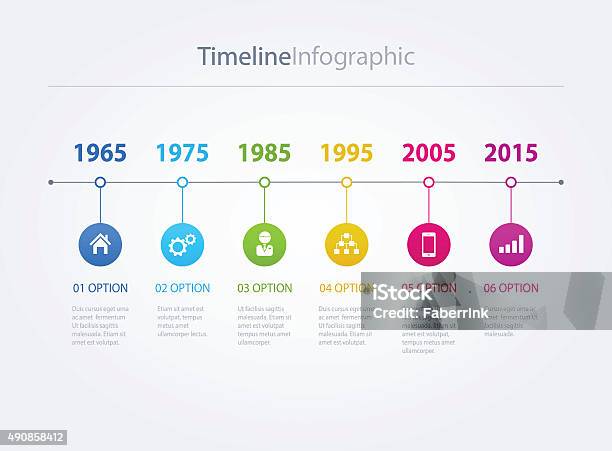 Vetores de Linha Do Tempo e mais imagens de Cronologia - Auxiliar visual - Cronologia - Auxiliar visual, Passado, Infográfico