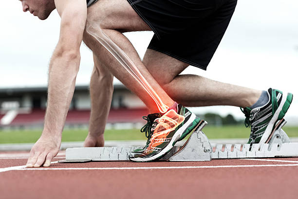 istock Highlighted bones of man about to race 490860538
