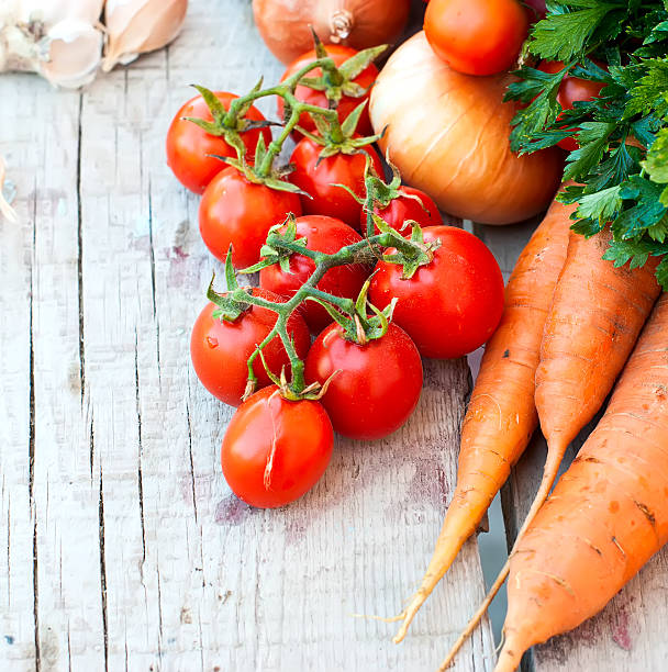 istock Autumn vegetables on the table - tomatoes, peppers, eggplant, zucchini 490876296