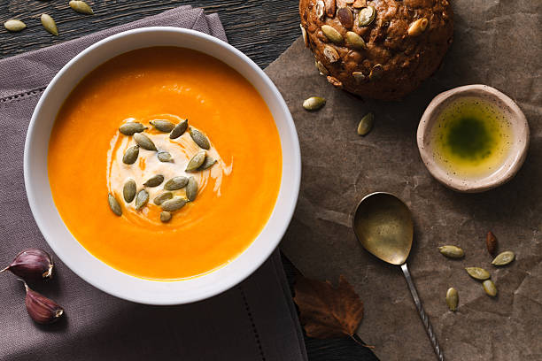 istock Traditional pumpkin soup meal 490877130