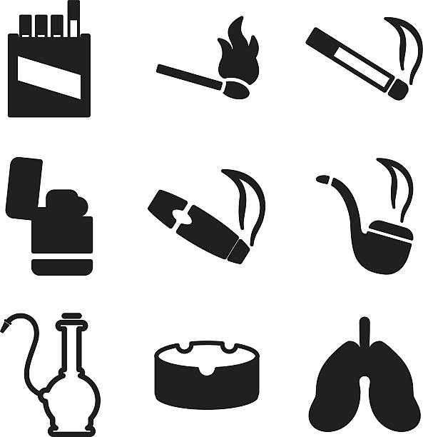 rauchen-symbole - human joint illustrations stock-grafiken, -clipart, -cartoons und -symbole