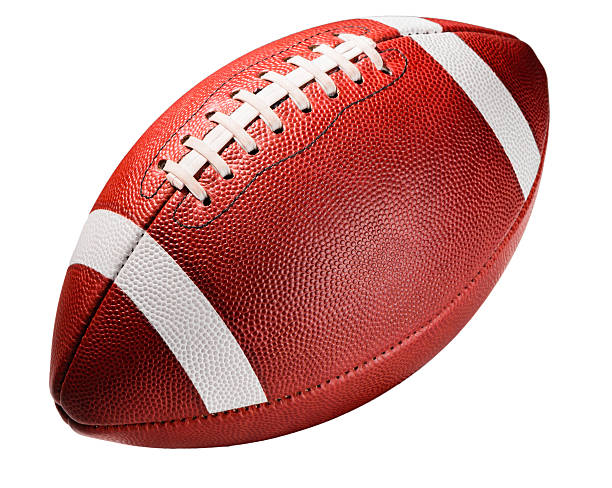 американский колледж школа полулюкс футбол на белый - американский футбол мяч стоковые фото и изображения