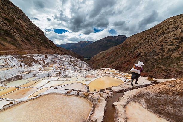 istock Worker in salt basins on the Peruvian Andes 490881204